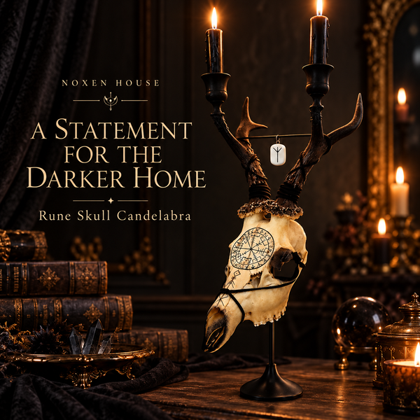 Noxen Rune Skull Candelabra