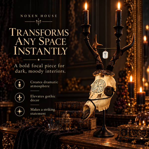 Noxen Rune Skull Candelabra