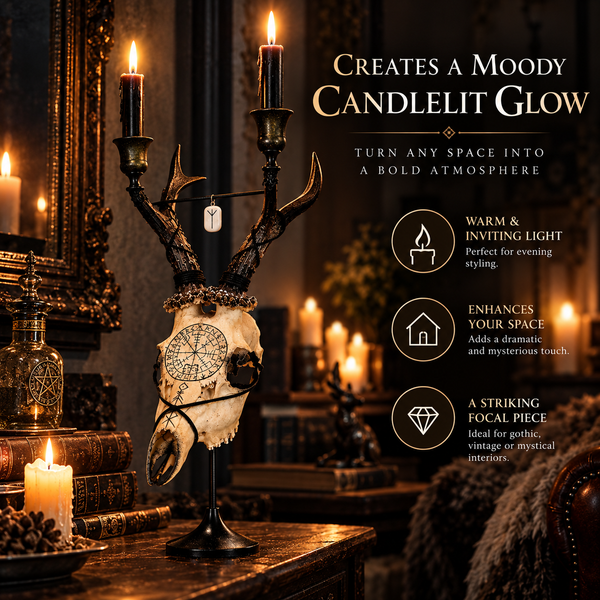 Noxen Rune Skull Candelabra